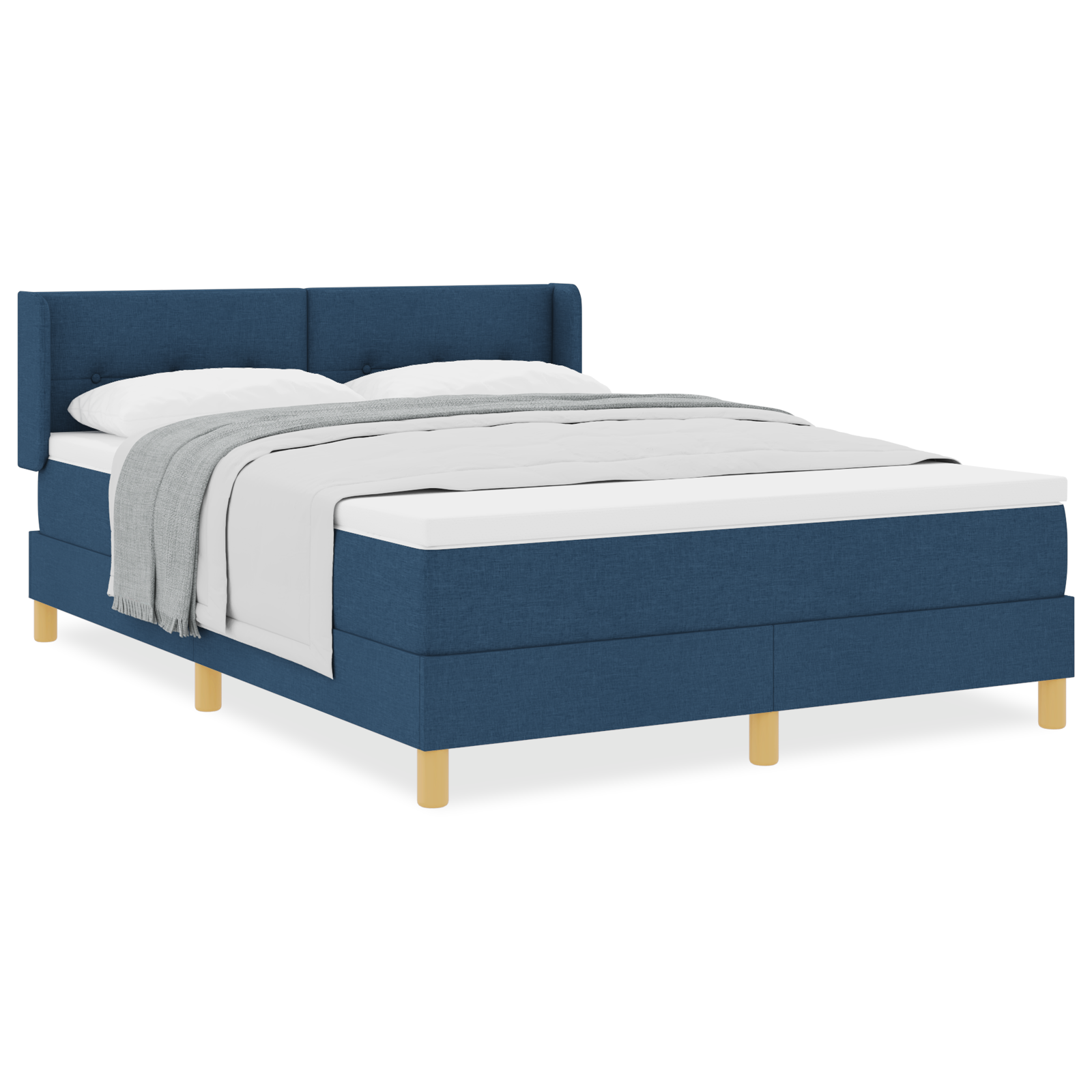 Boxspringbed met matras stof blauw 140x200 cm