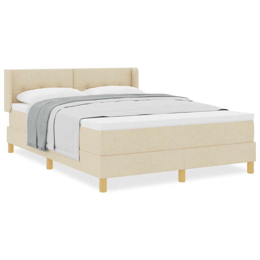 Boxspringbed met matras stof crèmekleurig 160x200 cm
