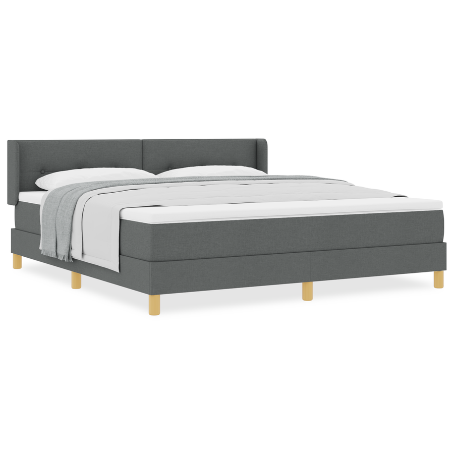 Boxspringbed met matras stof donkergrijs 180x200 cm