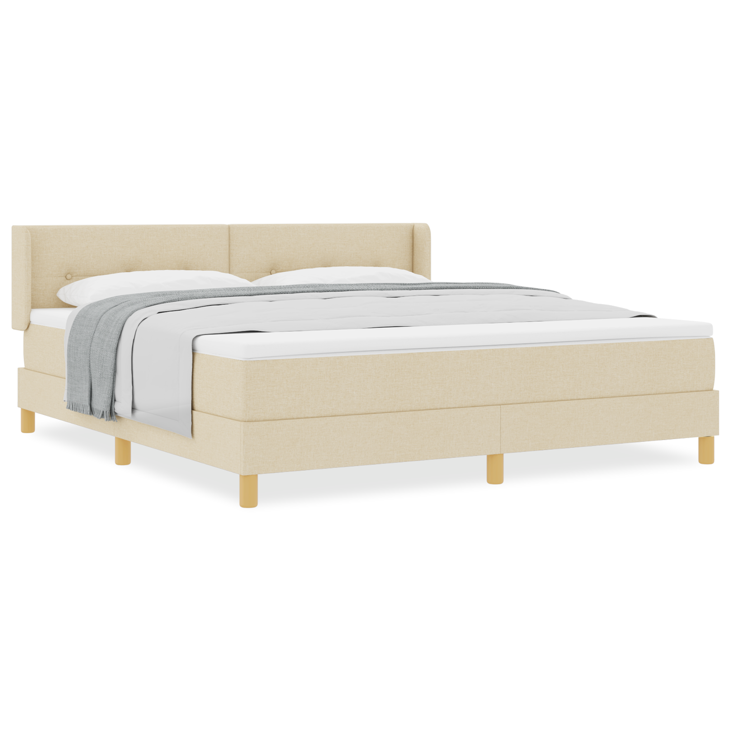 Boxspringbed met matras stof crèmekleurig 180x200 cm