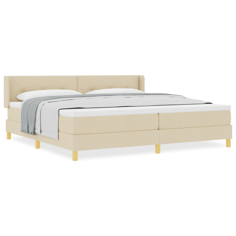 Boxspringbed met matras stof crèmekleurig 200x200 cm