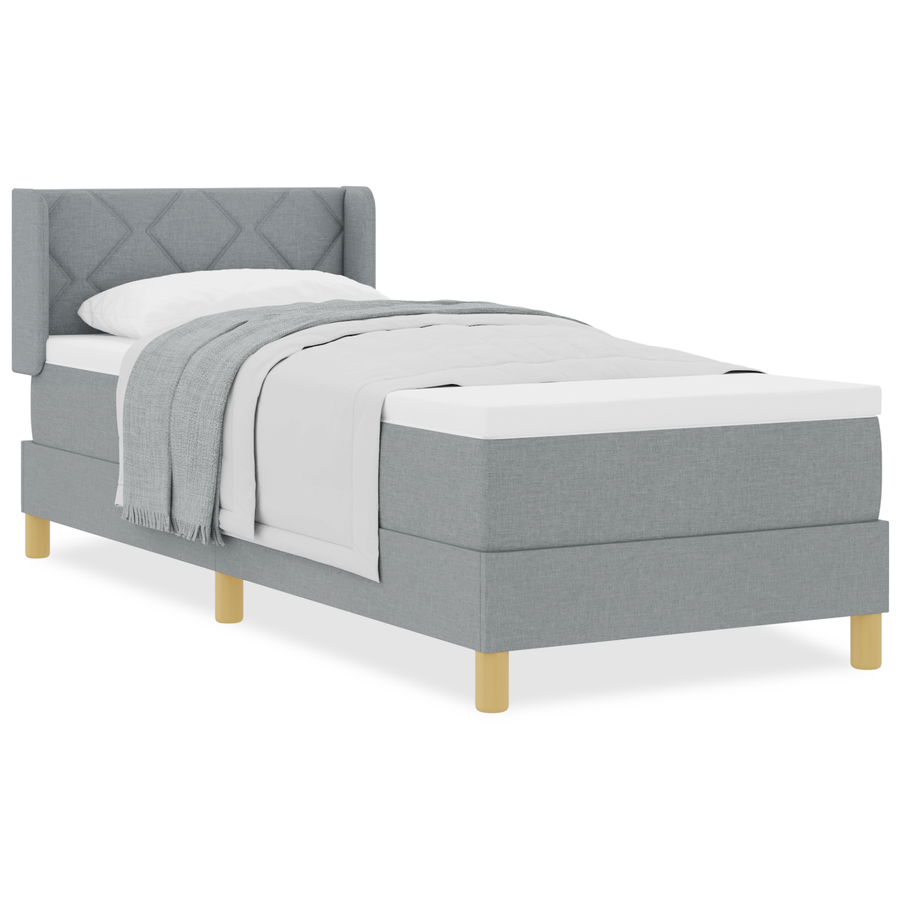 Boxspringbed met matras stof lichtgrijs 80x200 cm