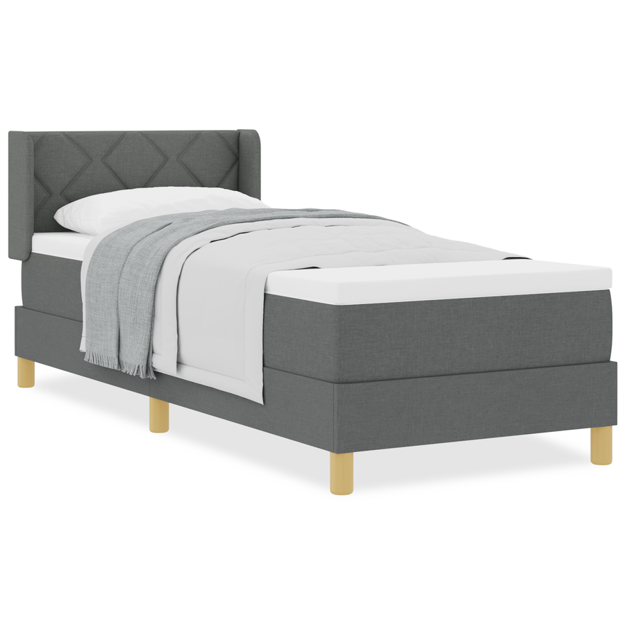 Boxspringbed met matras stof donkergrijs 80x200 cm