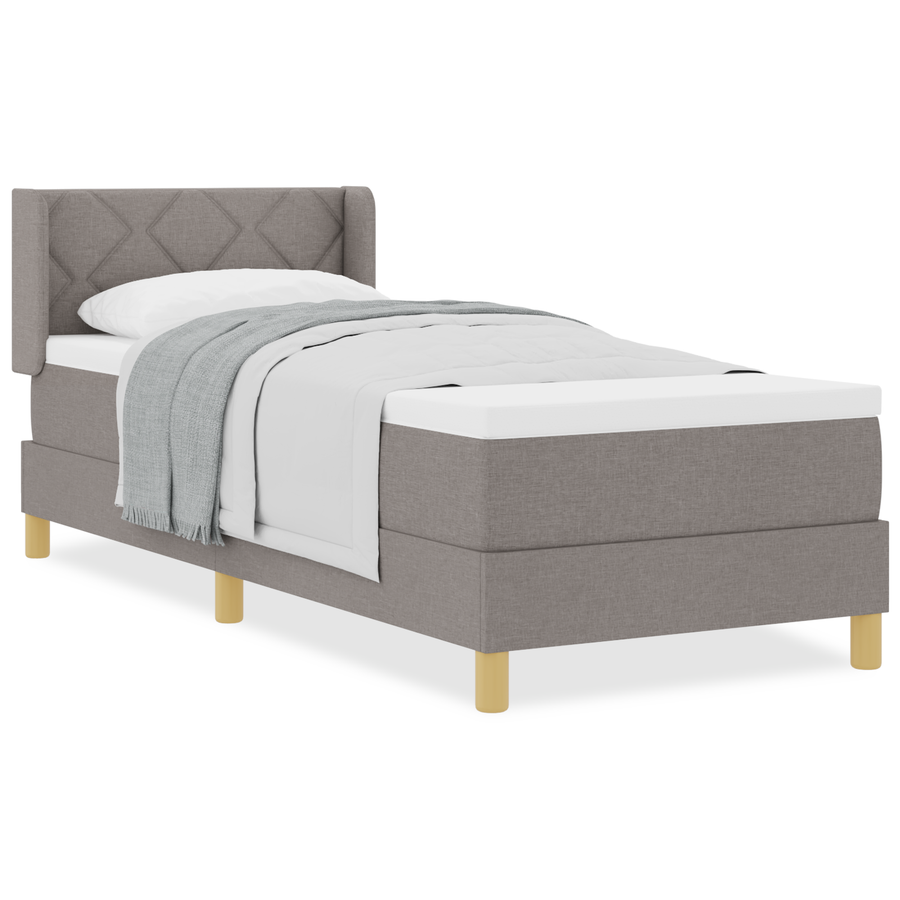 Boxspringbed met matras stof taupe 80x200 cm