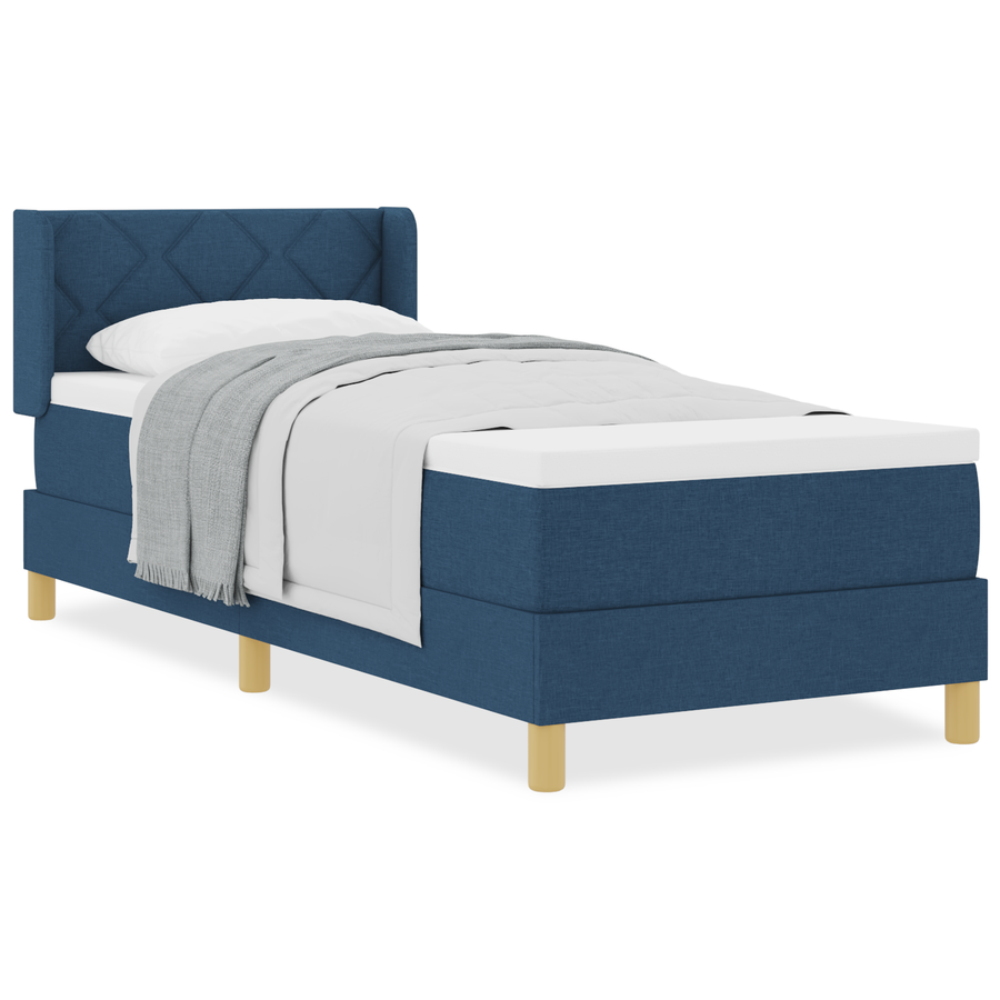 Boxspringbed met matras stof blauw 80x200 cm