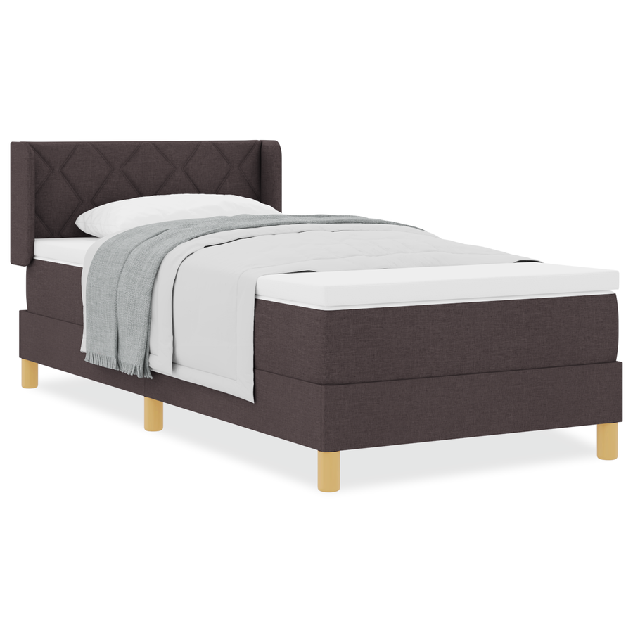 Boxspring Bed met Matras Donkerbruin 90x190 cm Stof