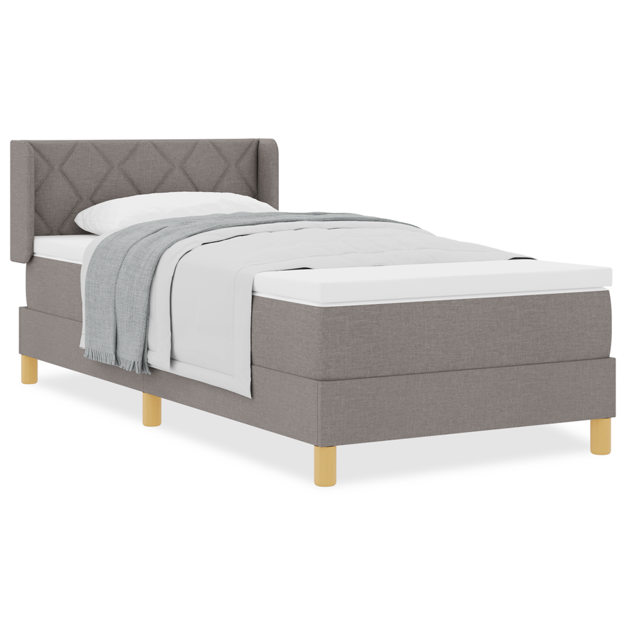Boxspringbed met matras stof taupe 100x200 cm
