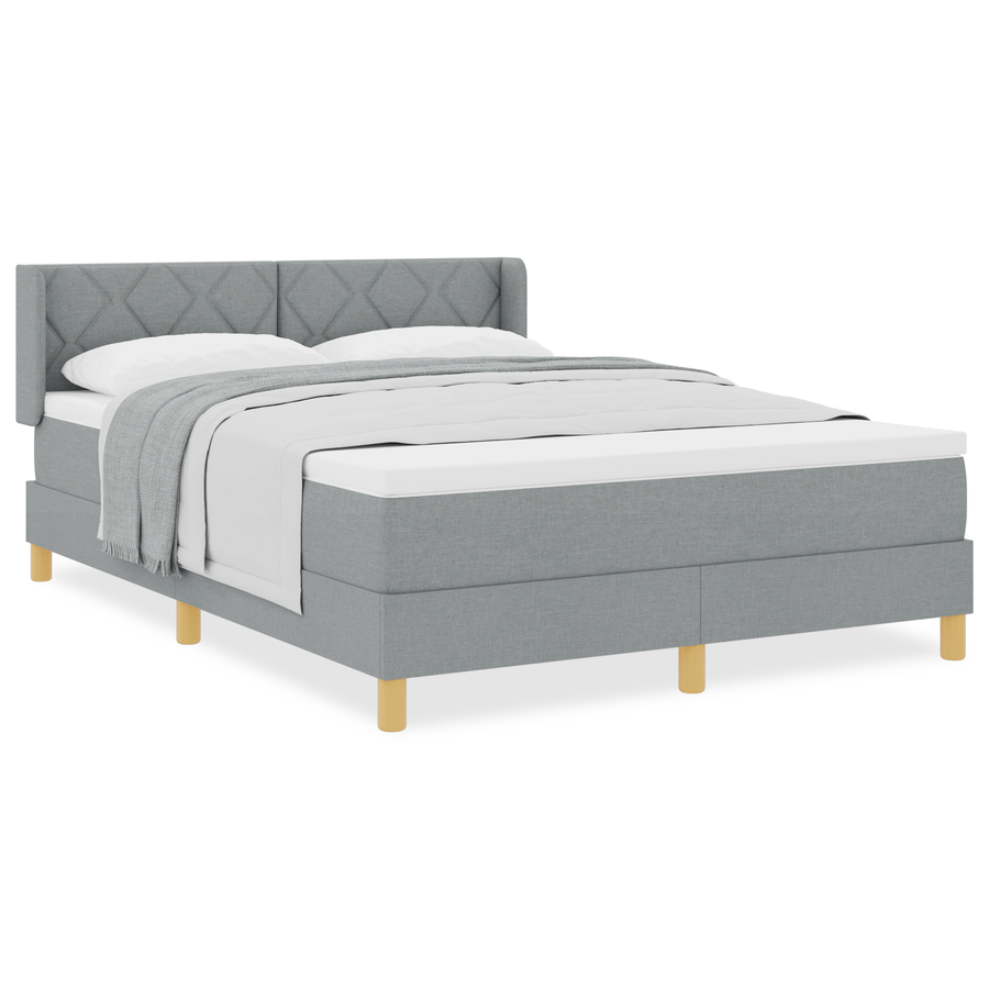 Boxspringbed met matras stof lichtgrijs 160x200 cm