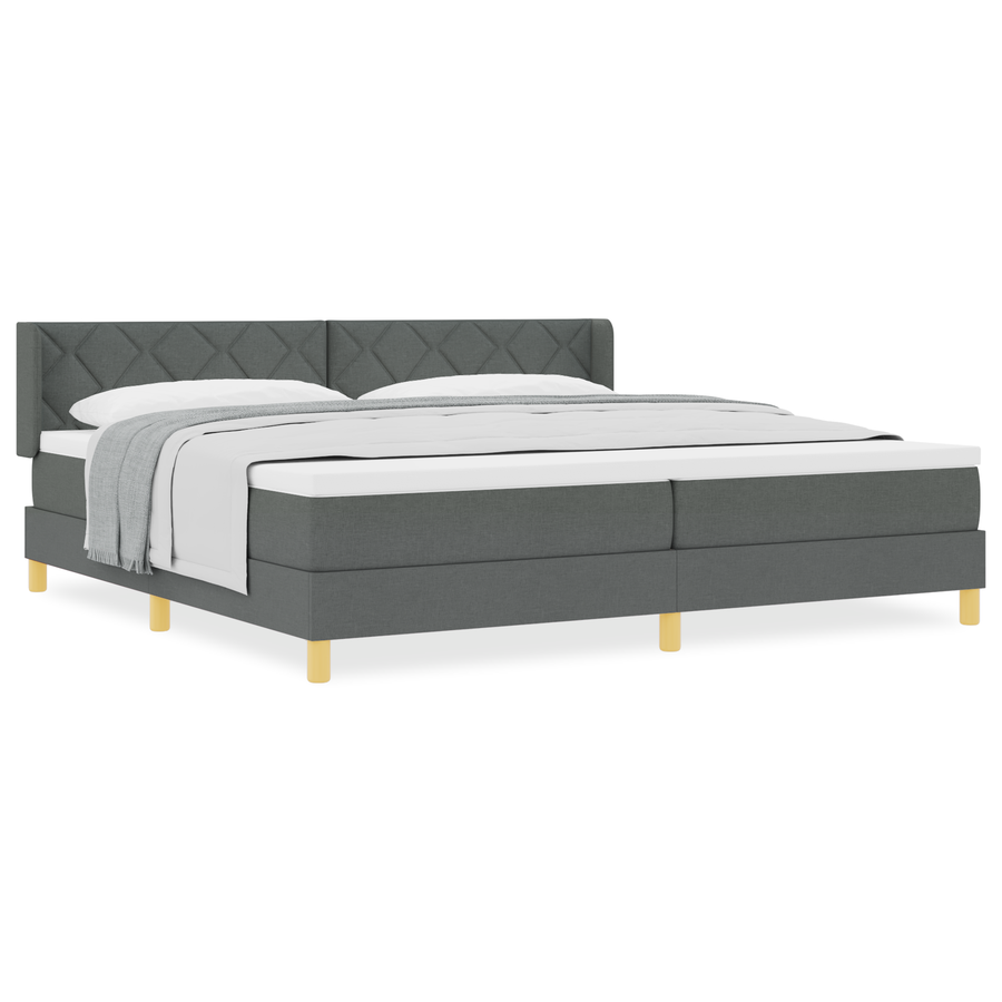 Boxspringbed met matras stof donkergrijs 200x200 cm