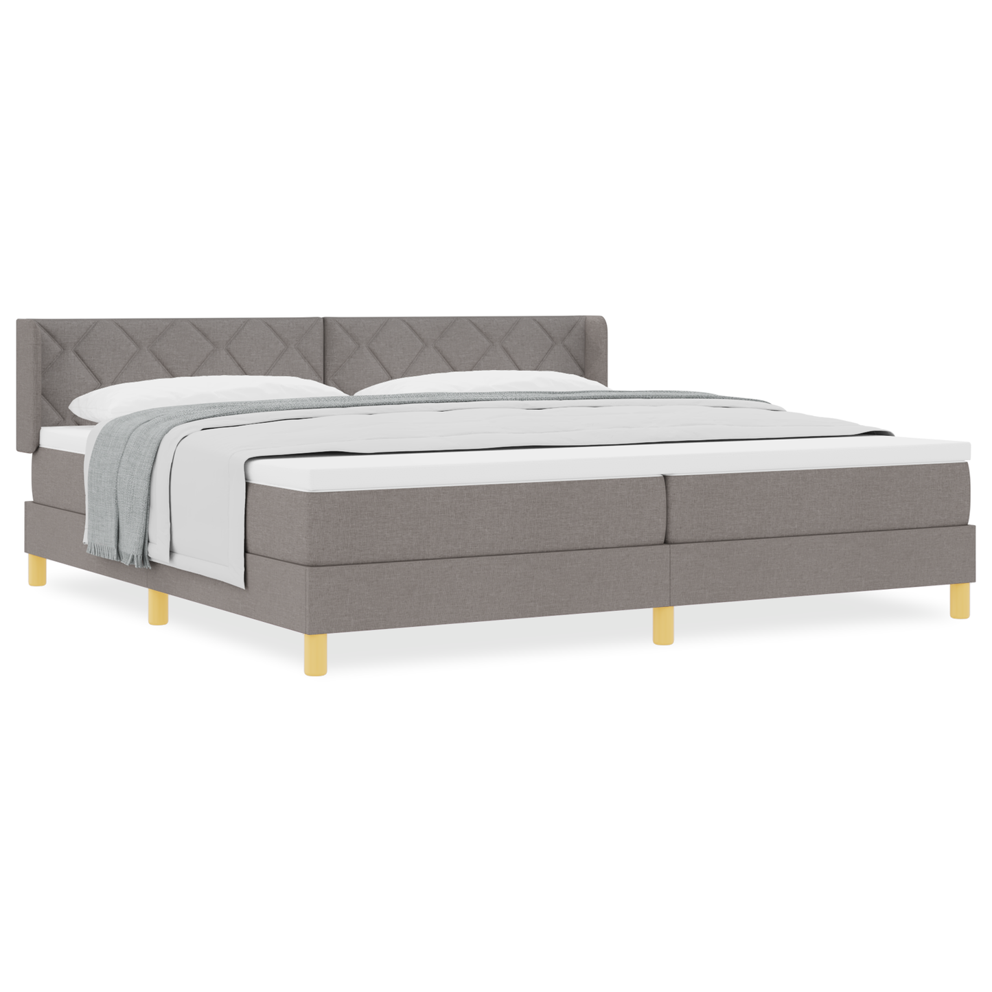 Boxspringbed met matras stof taupe 200x200 cm