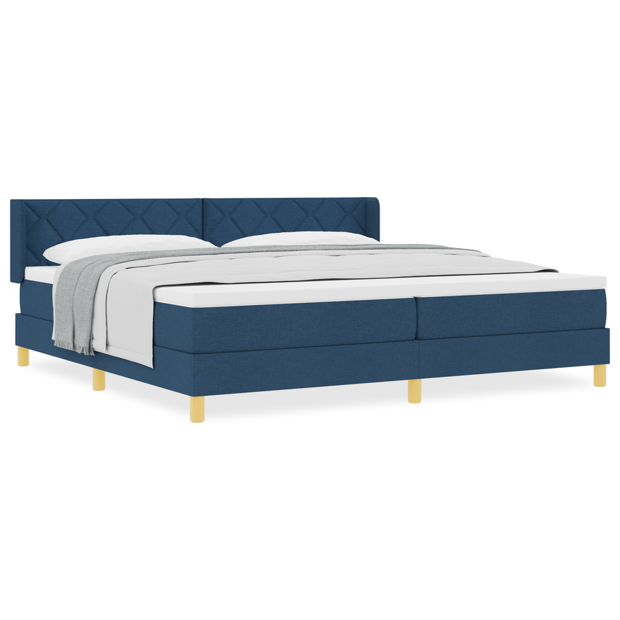 Boxspringbed met matras stof blauw 200x200 cm