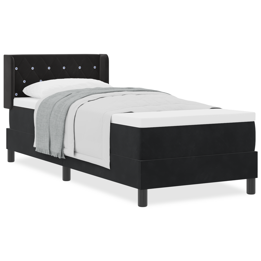 Boxspring Bed met Matras Zwart 80x200 cm Fluweel