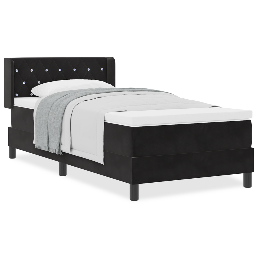 Boxspringbed met matras fluweel zwart 100x200 cm