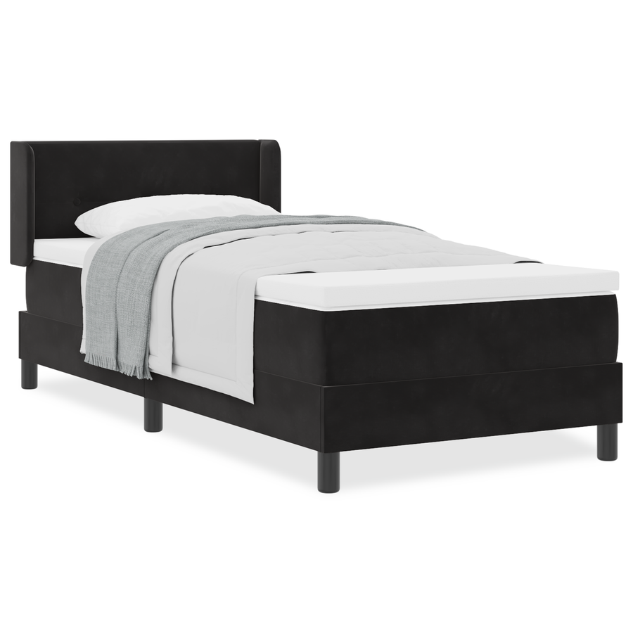 Boxspringbed met matras fluweel zwart 90x190 cm