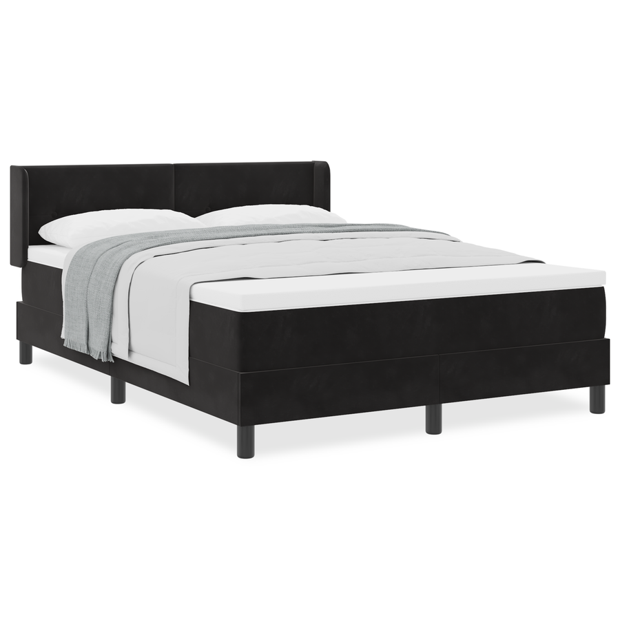Boxspringbed met matras fluweel zwart 160x200 cm