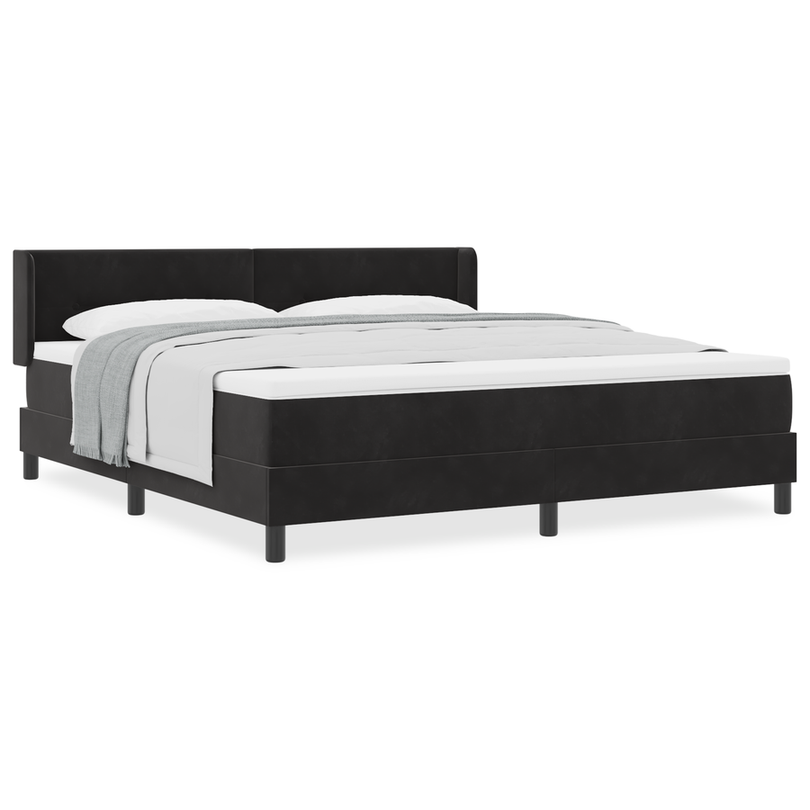 Boxspringbed met matras fluweel zwart 180x200 cm