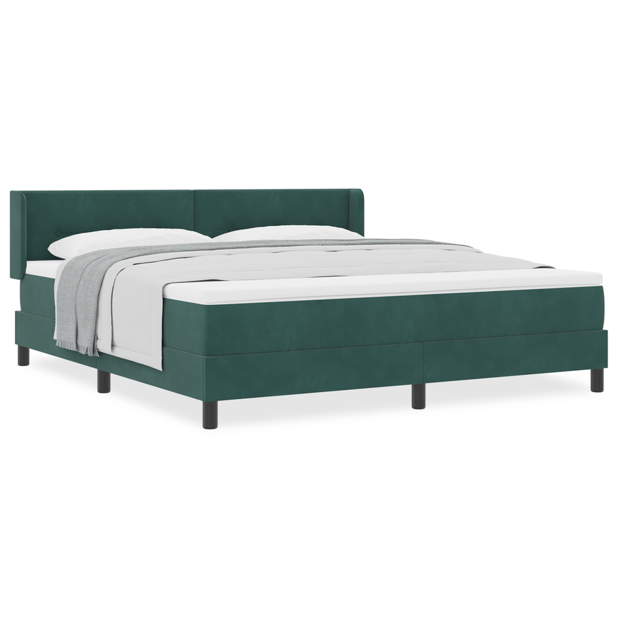 Boxspringbed met matras fluweel donkergroen 180x200 cm