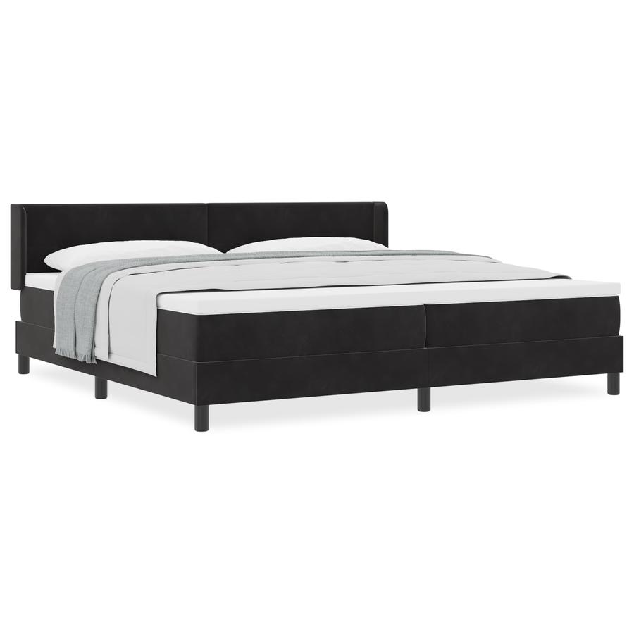 Boxspringbed met matras fluweel zwart 200x200 cm