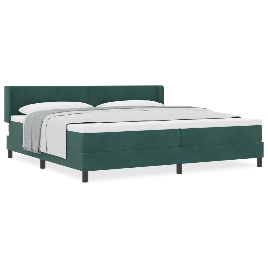 Boxspringbed met matras fluweel donkergroen 200x200 cm