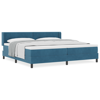 Boxspringbed met matras fluweel donkerblauw 200x200 cm