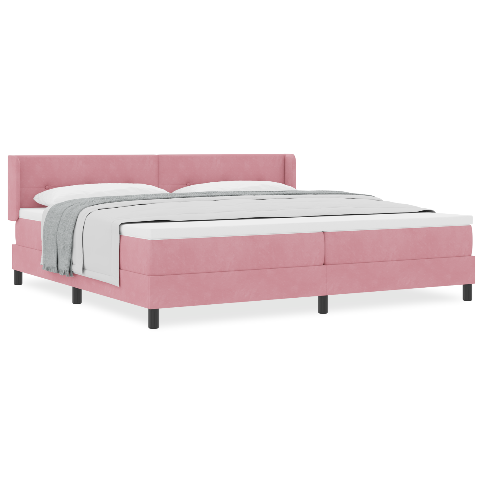 Boxspringbed met matras fluweel roze 200x200 cm