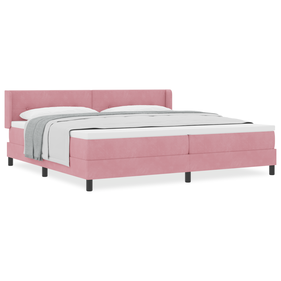Boxspringbed met matras fluweel roze 200x200 cm