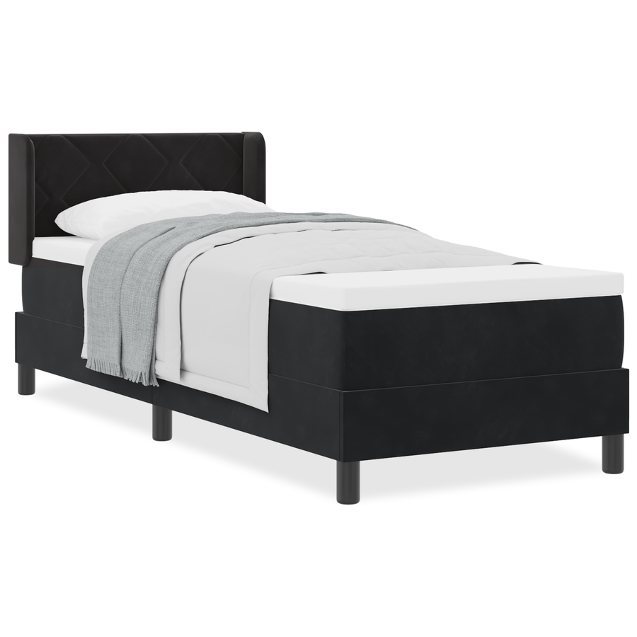 Boxspringbed met matras fluweel zwart 80x200 cm
