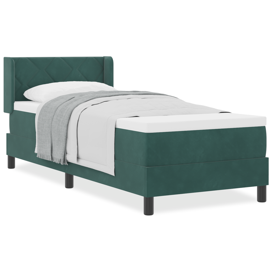 Boxspringbed met matras fluweel donkergroen 80x200 cm