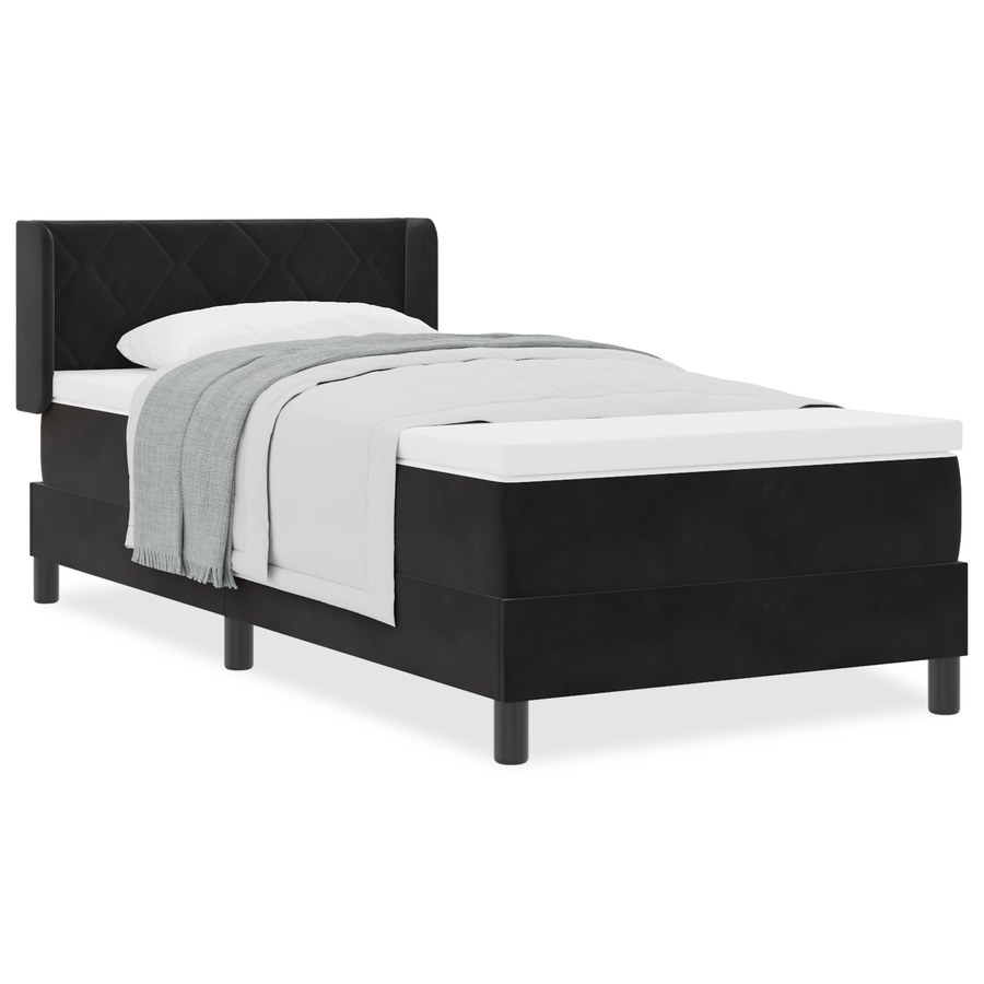 Boxspringbed met matras fluweel zwart 90x190 cm