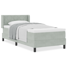 Boxspringbed met matras fluweel lichtgrijs 100x200 cm