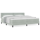 Box spring bed with mattress Light Grey 200 x 200 cm Polyester