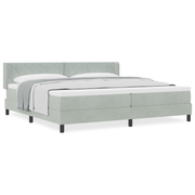 Boxspringbed 200x200 cm lichtgrijs polyester