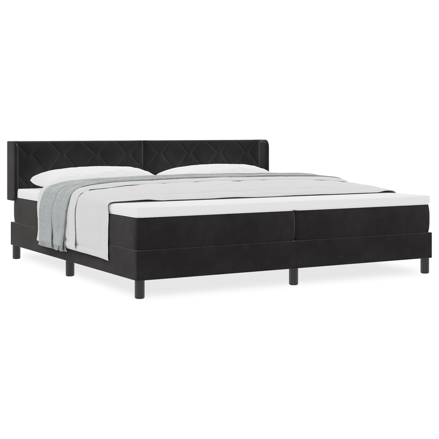 Boxspringbed met matras fluweel zwart 200x200 cm