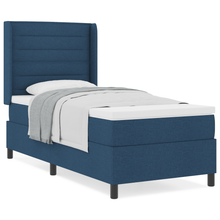 Boxspringbed met matras stof blauw 80x200 cm