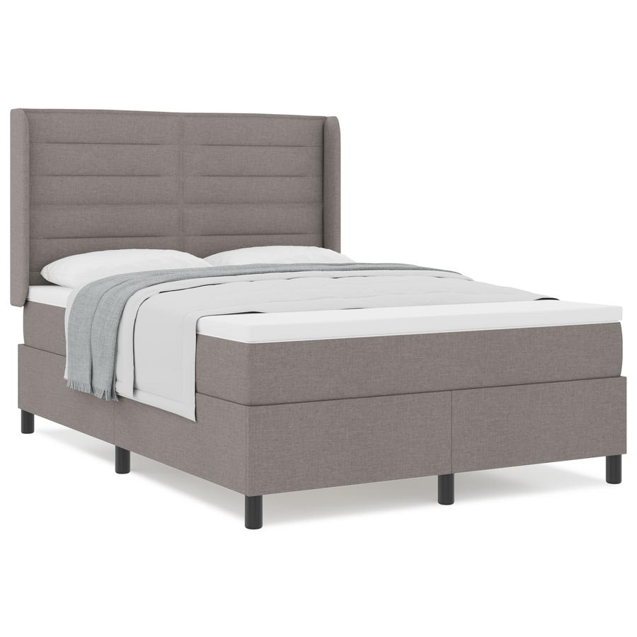 Boxspringbed met matras stof taupe 140x190 cm