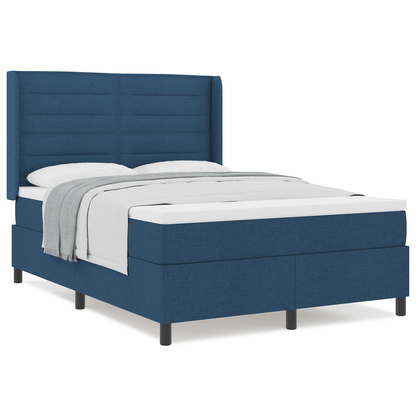 Boxspringbed met matras stof blauw 140x200 cm