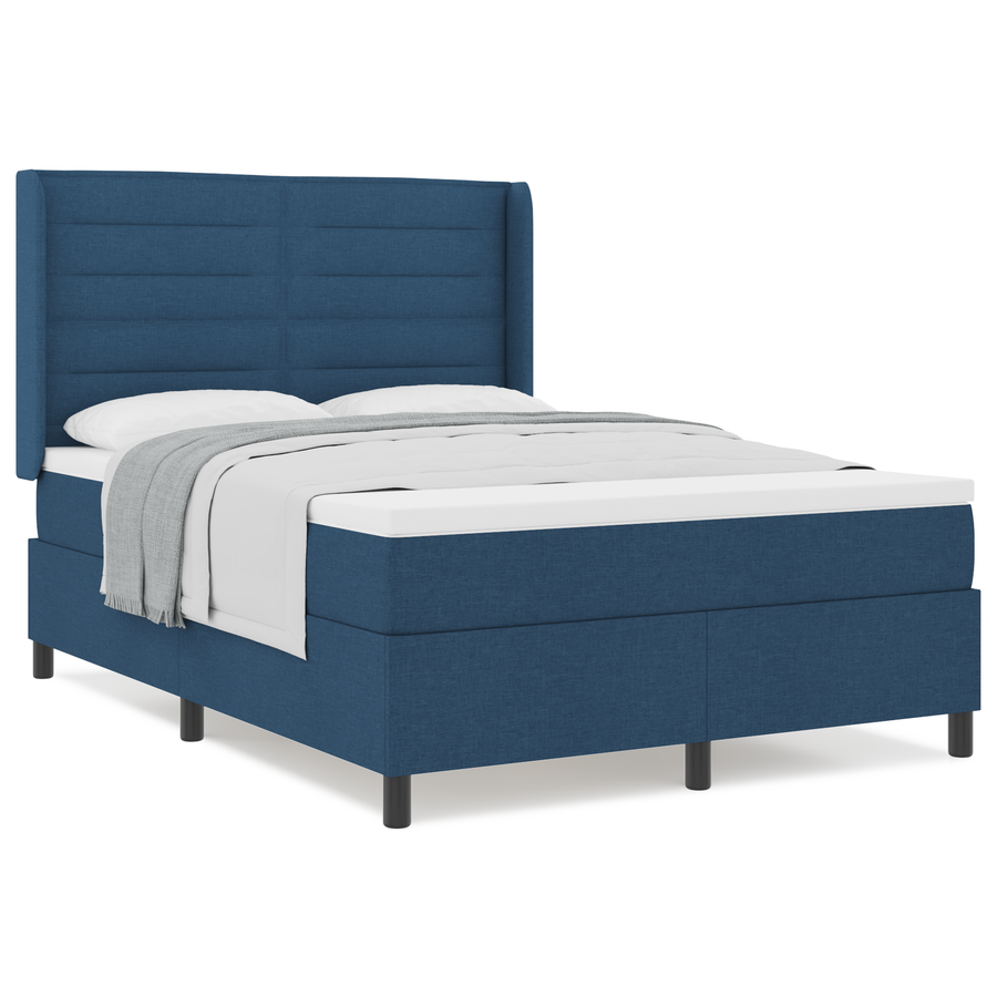 Boxspringbed met matras stof blauw 160x200 cm