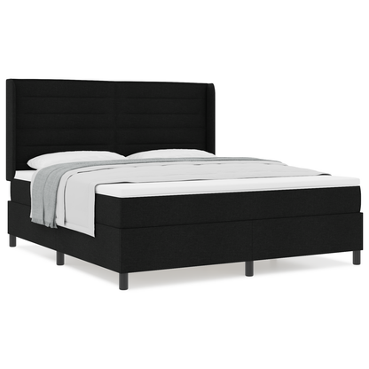 Boxspringbed met matras stof zwart 180x200 cm