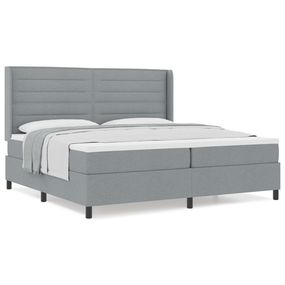 Boxspringbed met matras stof lichtgrijs 200x200 cm