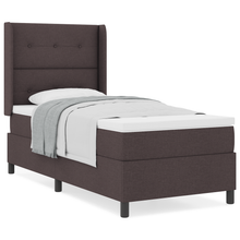 Boxspringbed met matras stof donkerbruin 90x190 cm