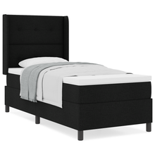 Boxspringbed met matras stof zwart 90x200 cm