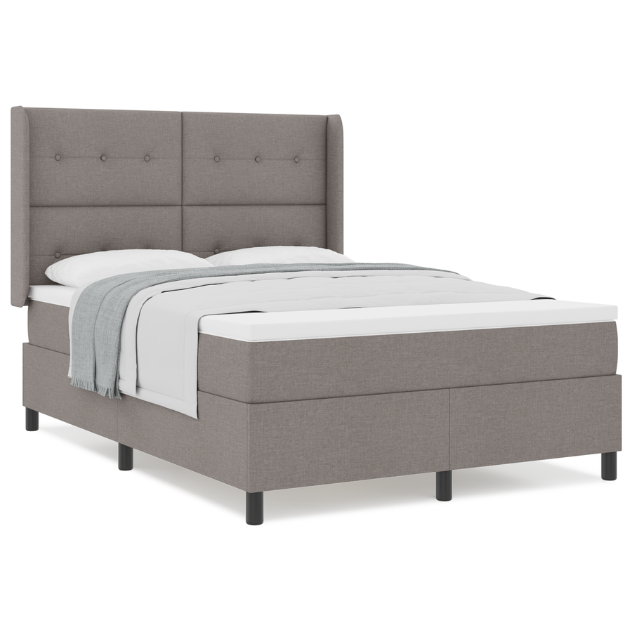 Boxspringbed met matras stof taupe 140x190 cm