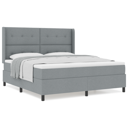 Boxspringbed met matras stof lichtgrijs 180x200 cm