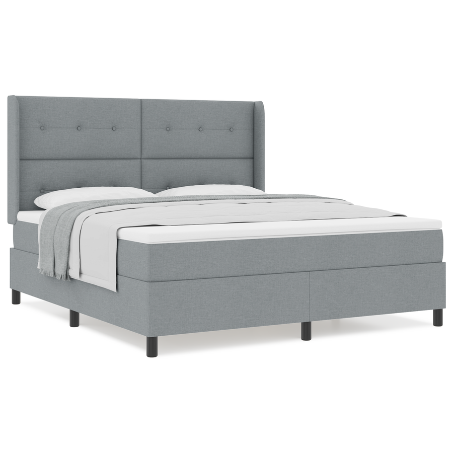 Boxspringbed met matras stof lichtgrijs 180x200 cm