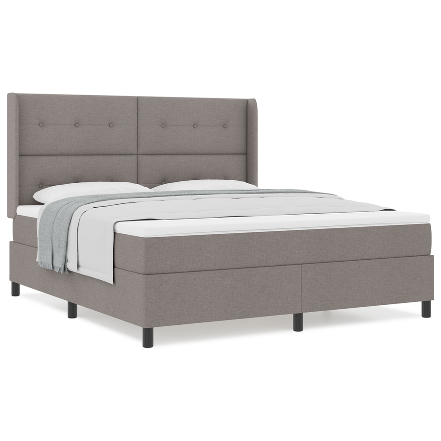 Boxspringbed met matras stof taupe 180x200 cm