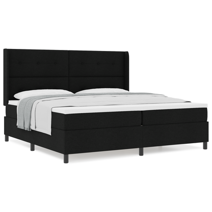 Boxspringbed met matras stof zwart 200x200 cm