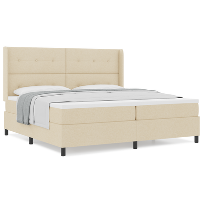 Boxspringbed met matras stof crèmekleurig 200x200 cm