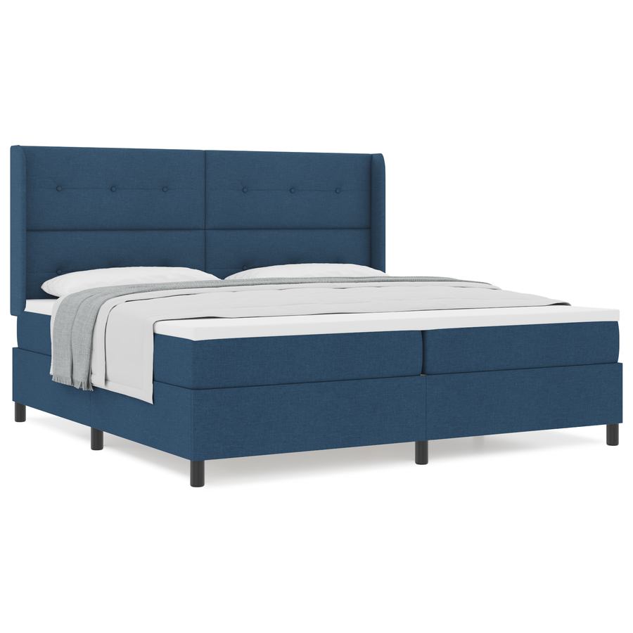Boxspringbed met matras stof blauw 200x200 cm