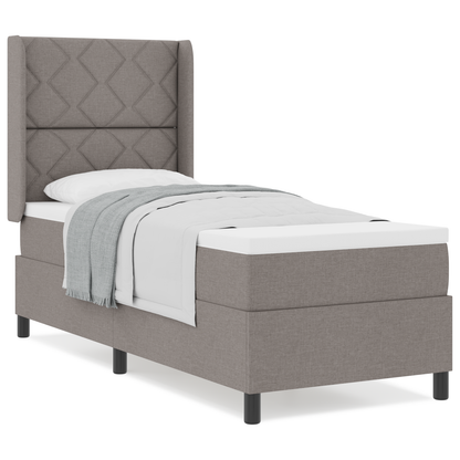 Boxspringbed met matras stof taupe 90x190 cm