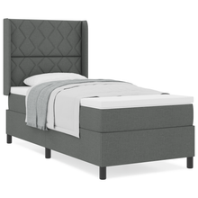 Boxspringbed met matras stof donkergrijs 100x200 cm